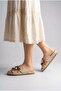 Women's Vinza Genuine Suede Leather Tasseled Beige Slippers