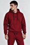 Burgundy Black Embroidered Tracksuit Set, 3 Thread Combed Cotton Winter Quality Fabric Men's Top and Bottom Set - 3