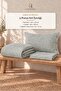 Khaki Green Yarn-Dyed Ranforce Cotton Single Striped Buttoned Duvet Cover Set 160X220 cm - 3