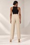 Double Waist Band High Waist Wide Leg Women's Pants - 3