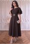 Belted Layered Sleeved Midi Dress Combination - 2