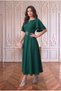 Belted Layered Sleeved Midi Dress Combination - 2