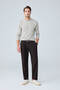 Men's baggy fit pleated fabric trousers brown 0172dngr - 4