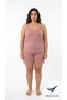 Women's Dusty Rose Plus Size Shorts Pajama Set - 2