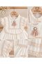 Cream-Colored Dress with Lace Brooch - 3