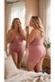 Women's Dusty Rose Plus Size Shorts Pajama Set - 5