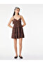 Strappy Layered Flounce Viscose Blend V-Neck Mini Dress