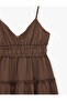 Strappy Layered Flounce Viscose Blend V-Neck Mini Dress - 5