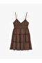 Strappy Layered Flounce Viscose Blend V-Neck Mini Dress - 3