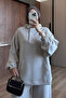 Women's Cupra Modal Fabric Comfortable Cut Hooded Hijab Set 3233 Beige - Premium Series - 4