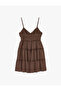 Strappy Layered Flounce Viscose Blend V-Neck Mini Dress - 4