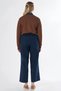 Lace-Up Lyocell Trousers Dark Navy Blue - 4