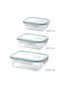 Multi-Purpose Glass Food Storage Container Set of 3 with Lockable Leak-Proof Lids and Air Release Gaskets - 5
