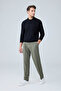 Men's Viscose Blended Side Buckle Pleated Baggy Trousers Khaki 0171Dngr