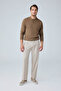 Men's baggy fit pleated fabric pants beige 0172dngr - 2