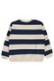 Thick Striped Basic Sweatshirt for 6-9 Years Old - Navy Blue - 3