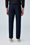 Men's Comfort Fit Trousers with Elastic Waist Navy Blue 0170Ddngr - 7