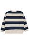 Thick Striped Basic Sweatshirt for 10-13 Years Old - Navy Blue - 3