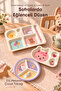 3-Piece Melamine Children's Plate - Extra Durable Bpa-Free Nutrition Set - Unbreakable Children's Nutrition Plate - 7