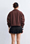 Women's polo collar balloon sleeve jacket - plum - 3