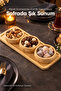 3 Round Bowl Bamboo Snack Bowl with Tray - 8