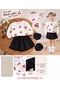 Girl's Cherry Patterned Sweatshirt and Black Shorts Skirt Two-Piece Set – Casual Cute Combination 3241