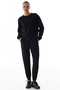 Black High Waist Elastic Cuffed Sweatpants - 4