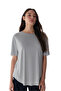 Gray Crew Neck Oversized Modal T-Shirt - 2