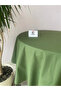 Liquid Resistant Round Worry-free Linen Tablecloth Green - 2