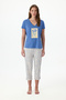 Flower Time Short Sleeve Capri Pajama Set
