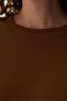 Brown Modal Crew Neck T-Shirt - 5