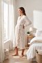 Allesa Ruffle Detailed Maternity and Postpartum Knitted Dressing Gown - 4