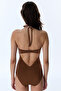 Brown Milos Bandeau Swimsuit - 2