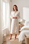 Allesa Ruffle Detailed Maternity and Postpartum Knitted Dressing Gown - 2