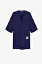 Navy Blue Vacation 3/4 Sleeve Dressing Gown - 5