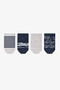 Boy's Blue Adventure Awaits Car Patterned 4 Pairs of Booties Socks