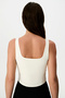 White Seamless Square Neck Corset Detailed Top - 4