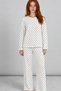 Women's Heart Pattern Long Sleeve Comfortable Pajama Set 4673 - 4