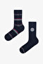 Men's Wave Club Slogan Patterned 2 Pair Socks