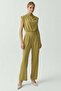 Women's Stand Collar Jumpsuit - 2