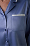 Indigo Hailee Satin Shirt Collar Long Sleeve Pajamas Set - 3