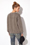 Women's Oversize Sweatshirt with Faded Effect, Washed Crew Neck, 100% Cotton - 6