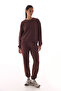 Brown Stitching Detailed Crew Neck Cotton Sweatshirt - 2