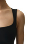 Black U-Neck Soft Textured Bodysuit - 3
