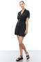 Women's V-Neck Elastic Waist Buttoned Mini Jumpsuit - 4