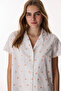 Off-White Peach Cotton Piece Shirt and Pants Pajama Set - 2