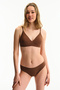 Brown Invisible Ribbed Triangle Bra - 3