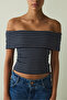 Cupsecret Self-Padded Striped Foldable Madonna Collar Sleeveless Slim Fit Top - 4