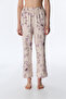 Pastel Beige Petal Satin Pants Pajama Bottoms