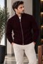 Men's Knitwear Cardigan Full Zipper Stand Collar Cable Knit Patterned Long Sleeve Winter Cardigan